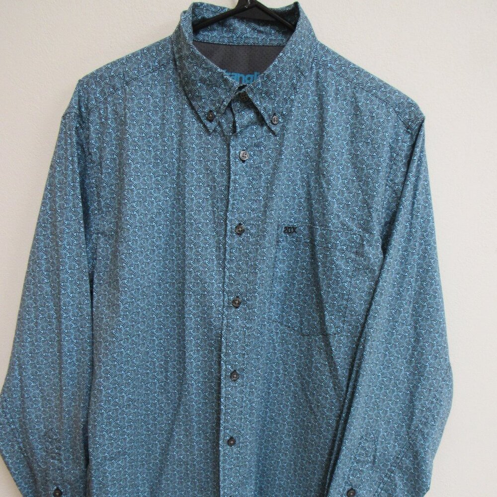 Wrangler 20X Competition Green/Black Floral Long Sleeve Button Down Large